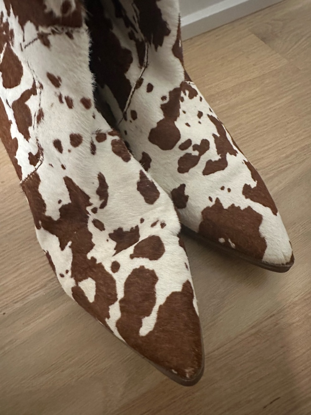 Dingo Cow Print Calf Hair Cowboy Boots Brown NWT 6.5 - Picture 3 of 6
